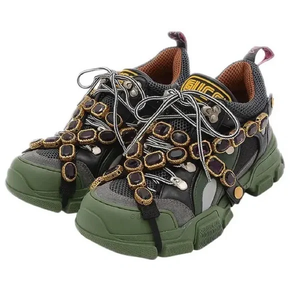 Boots Gucci Flashtrek Green Clearance Gucci Sneakers Jewels Online